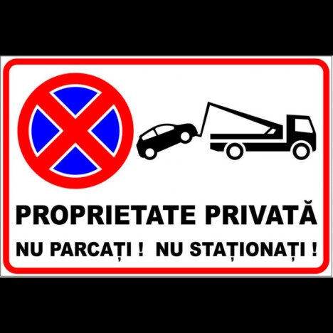 Semn pentru proprietate privata nu parcati si nu stationati