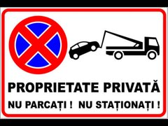 Semn pentru proprietate privata nu parcati si nu stationati